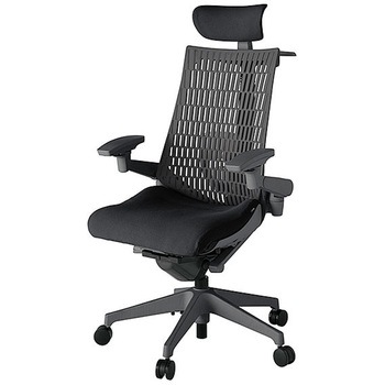 KJ427PSXW2T1W2 アクト2 背エラストマー 4D可動肘 クロス張りヘッドサポート付 ランバーサポート付 ハンガー付 樹脂脚 <配送時組立サービス付> イトーキ 69173566