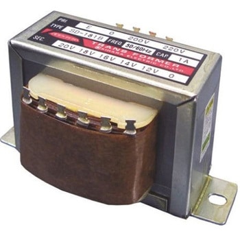 シャーシ取り付け電源トランス 1次：100V ac 110V ac 2次：6V ac 12V ac 15V ac 20V ac 電力：24VA 相原電機