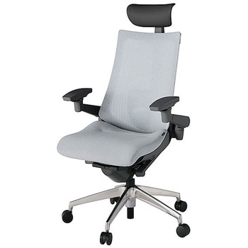 KJ-457JEF-ZDT7 アクト2 背テクスチャードメッシュ 4D可動肘 ビニールレザー張りヘッドサポート ランバーサポート付 アルミミラー脚 <配送時組立サービス付> イトーキ 69179008