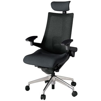 KJ-457JEEM-ZTT1 アクト2 背テクスチャードメッシュ 4D可動肘 クロス張りヘッドサポート付 ランバーサポート付 アルミミラー脚 <配送時組立サービス付> イトーキ 69180600