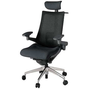 KJ-457JEXM-ZDT1 アクト2 背テクスチャードメッシュ 4D可動肘 クロス張りヘッドサポート付 ランバーサポート付 ハンガー付 アルミミラー脚 <配送時組立サービス付> イトーキ 69181160