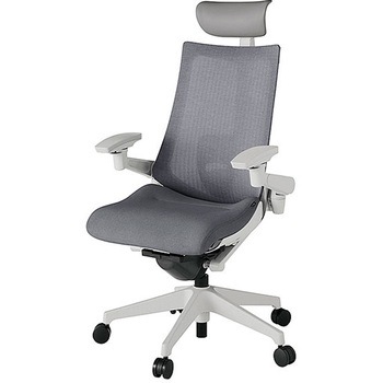 KJ-457JEFM-GNT3 アクト2 背テクスチャードメッシュ 4D可動肘 ビニールレザー張りヘッドサポート ランバーサポート付 樹脂脚 <配送時組立サービス付> イトーキ 69182569