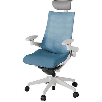 KJ-457JEFM-GNB4 アクト2 背テクスチャードメッシュ 4D可動肘 ビニールレザー張りヘッドサポート ランバーサポート付 樹脂脚 <配送時組立サービス付> イトーキ 69182621