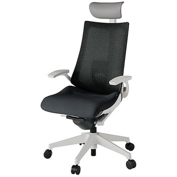 KJ-455JEF-GNT1 アクト2 背テクスチャードメッシュ 固定肘 ビニールレザー張りヘッドサポート ランバーサポート付 樹脂脚 <配送時組立サービス付> イトーキ 69183330