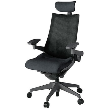 KJ-457JEEM-W2T1 アクト2 背テクスチャードメッシュ 4D可動肘 クロス張りヘッドサポート付 ランバーサポート付 樹脂脚 <配送時組立サービス付> イトーキ 69184100