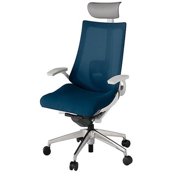 KJ-455JVFM-ZNB2 アクト2 背プレーンメッシュ 固定肘 ビニールレザー張りヘッドサポート ランバーサポート付 アルミミラー脚 <配送時組立サービス付> イトーキ 69191660