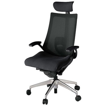 KJ-455JVEM-ZTT1 アクト2 背プレーンメッシュ 固定肘 クロス張りヘッドサポート付 ランバーサポート付 アルミミラー脚 <配送時組立サービス付> イトーキ 69192825