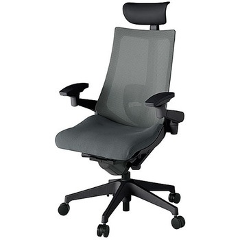 KJ-457JVFM-T1C3 アクト2 背プレーンメッシュ 4D可動肘 ビニールレザー張りヘッドサポート ランバーサポート付 樹脂脚 <配送時組立サービス付> イトーキ 69193559