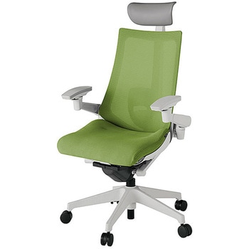 KJ-457JVFM-GNQ7 アクト2 背プレーンメッシュ 4D可動肘 ビニールレザー張りヘッドサポート ランバーサポート付 樹脂脚 <配送時組立サービス付> イトーキ 69193805