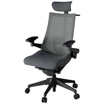 KJ-457JVX-T1C3 アクト2 背プレーンメッシュ 4D可動肘 クロス張りヘッドサポート付 ランバーサポート付 ハンガー付 樹脂脚 <配送時組立サービス付> イトーキ 69195300