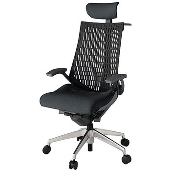 KJ445SAXMZDT1T1 アクト2 背エラストマー 固定肘 クロス張りヘッドサポート付 ハンガー付 アルミミラー脚 <配送時組立サービス付> イトーキ 69203386