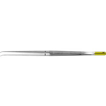 ダイヤダスト付マイクロリングピンセット 反 Φ1mm 25cm ラウンドハンドル ビー・ブラウンエースクラップ