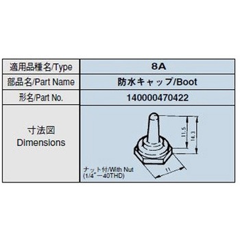 トグルスイッチ防水キャップ ニデックコンポーネンツ(旧：日本電産コパル電子)