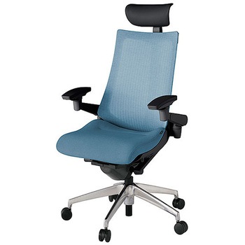 KJ-477JEFM-ZTB4 アクト2 背テクスチャードメッシュ 4D可動肘 ビニールレザー張りヘッドサポート アルミミラー脚 <配送時組立サービス付> イトーキ 69220981