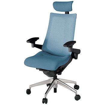 KJ-477JEE-ZTB4 アクト2 背テクスチャードメッシュ 4D可動肘 クロス張りヘッドサポート付 アルミミラー脚 <配送時組立サービス付> イトーキ 69222591