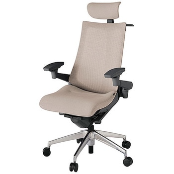 KJ-477JEX-ZDF6 アクト2 背テクスチャードメッシュ 4D可動肘 クロス張りヘッドサポート付 ハンガー付 アルミミラー脚 <配送時組立サービス付> イトーキ 69223126