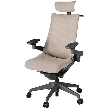 KJ-477JEXM-W2F6 アクト2 背テクスチャードメッシュ 4D可動肘 クロス張りヘッドサポート付 ハンガー付 樹脂脚 <配送時組立サービス付> イトーキ 69226556