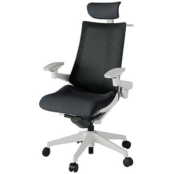 KJ-477JEXM-GNT1 アクト2 背テクスチャードメッシュ 4D可動肘 クロス張りヘッドサポート付 ハンガー付 樹脂脚 <配送時組立サービス付> イトーキ 69226660