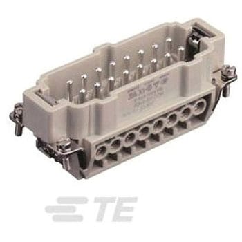ヘビーデューティパワーコネクタ HDC HE シリーズ オス 16極 16A 500 V TE CONNECTIVITY