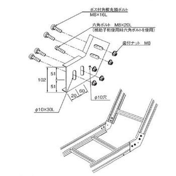 ELP-1-45 �X�`�[���� �P�[�u�����b�N�p�[�c 45���㉺�x���h�ڑ����� �J�i�t�W�d�H 1�g ELP-1-45 69289039