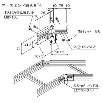 ZHP-3E スチール製 ケーブルラックパーツ 水平自在接続金具 カナフジ電工 69295138