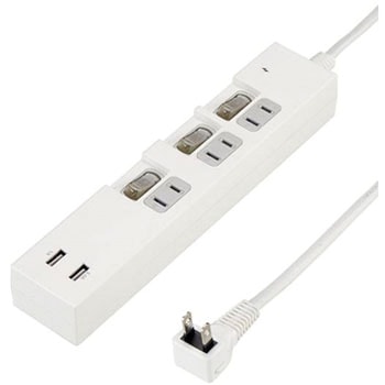 個別スイッチ付3AC2USB3．4A YAZAWA(ヤザワコーポレーション)