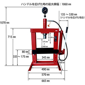 JTC10003CJ 10tプレス(メーター付き) 1台 JTC 【通販モノタロウ】