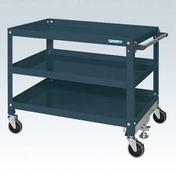 SAS-90743FNUD スーパーワゴン(ナイロンウレタン車/H740/3段タイプ/ねじ込み式キャスター/フロアストッパー付) サカエ 69350088