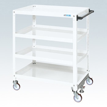 SAS-90114FNUW スーパーワゴン(ナイロンウレタン車/H1100/4段タイプ/ねじ込み式キャスター/フロアストッパー付) サカエ 69350910