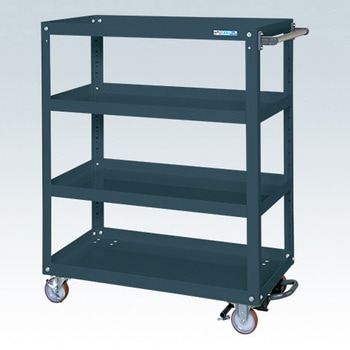 SAP-90114BRNUD スーパーワゴン(ナイロンウレタン車/H1150/4段/プレート式キャスター/フットブレーキ付) サカエ 69358226