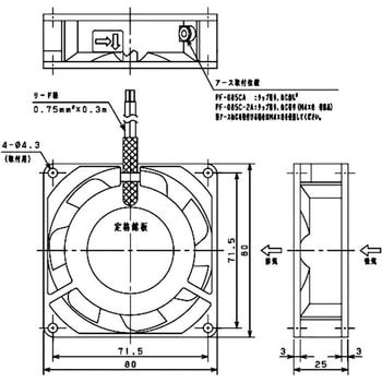 PF-085C-2A PF・RD 盤用換気扇(スタンダードタイプ) 1個 日東工業