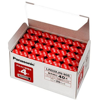 LR03XJN/40S アルカリ乾電池 単4形 1箱(40個) パナソニック(Panasonic) 【通販モノタロウ】