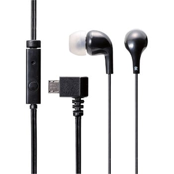 microUSBヘッドホン/ステレオ/マイク有/ブラック エレコム