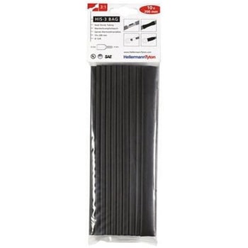 熱収縮チューブ 収縮前 12mm 収縮後 4mm 黒 1袋 10個入 ヘラマンタイトン(タイトン)
