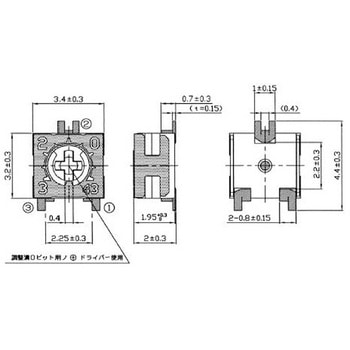 表面実装トリマ +溝 300Ω 東京コスモス電機