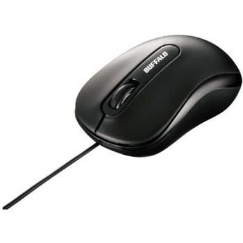 有線 光学式マウス 3ボタンタイプ Mサイズ ブラック BUFFALO(バッファロー)