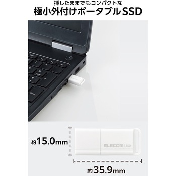 SSD 外付け USB3.2 Gen1 読出最大400MB/秒 超小型 USBメモリ型 ポータブル キャップ式 高速 エレコム