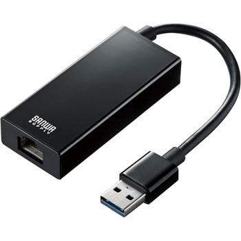 LAN-ADUR3GHBK Gigabit対応USB-LANアダプタ(USB3.0ハブ1ポートつき) 1