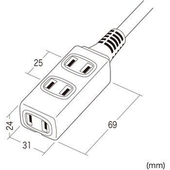 スリム電源延長コード