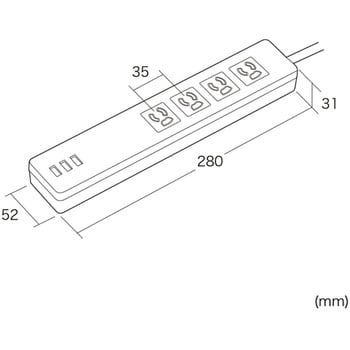 TAP-F37U-2 USB充電機能付きタップ サンワサプライ 4口 3P抜け止め