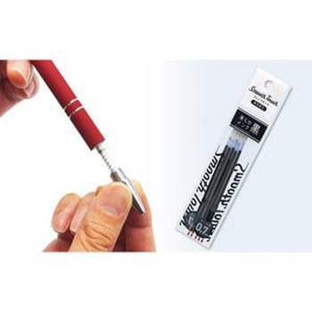 スムースタッチ替え芯 5本セット なめらかインク 0.7mm ボールペン タッチペン付き 業務用 ビジネス オフィス用品 備品 黒インク ボールペン ノック式 ジャストコーポレーション