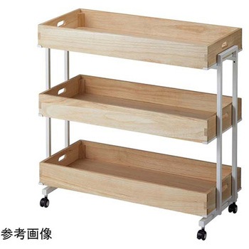 木製トレー付きワゴン ホワイト 61-797-42シリーズ アズワン