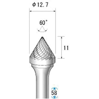 26213 超硬カッター NSK(ナカニシ) テーパー(ダブルカット) 質量32g 軸