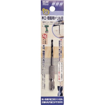 六角軸 木工・樹脂ドリル刃 RELIEF