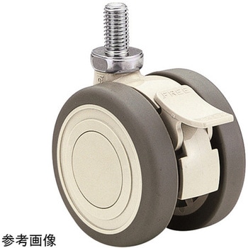 双輪キャスター Φ75 自在 ストッパー付 ネジ式 TEシリーズ - 東海キャスター