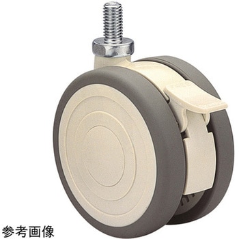 双輪キャスター Φ100 自在 ダブル ストッパー付 ネジ式 TEシリーズ 東海キャスター