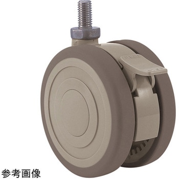 双輪キャスター Φ100 自在 ダブル ストッパー付 ネジ式 ステンレス仕様 SUS-TEシリーズ 東海キャスター