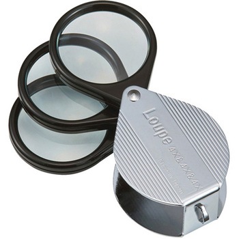 メタルホルダールーペ 高倍率 4倍 10倍 3枚レンズ I.L.K(池田レンズ工業)