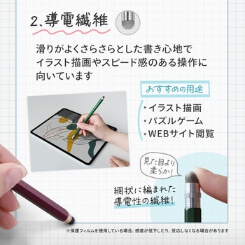 子供のタブレットPC学習に最適なエンピツ型タッチペン ロングタイプ OWLTECH(オウルテック)