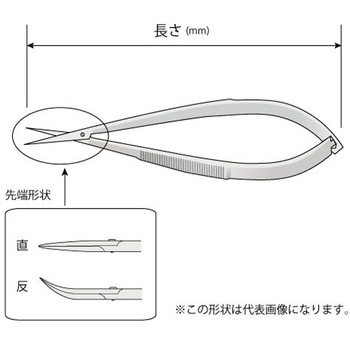 マイクロ剪刀 115mm HNYシリーズ 野中理化器製作所